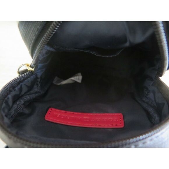 Tommy Hilfiger 69J4451 003 Black/Gray/White Striped PU Leather Crossbody Bag - Picture 7 of 7